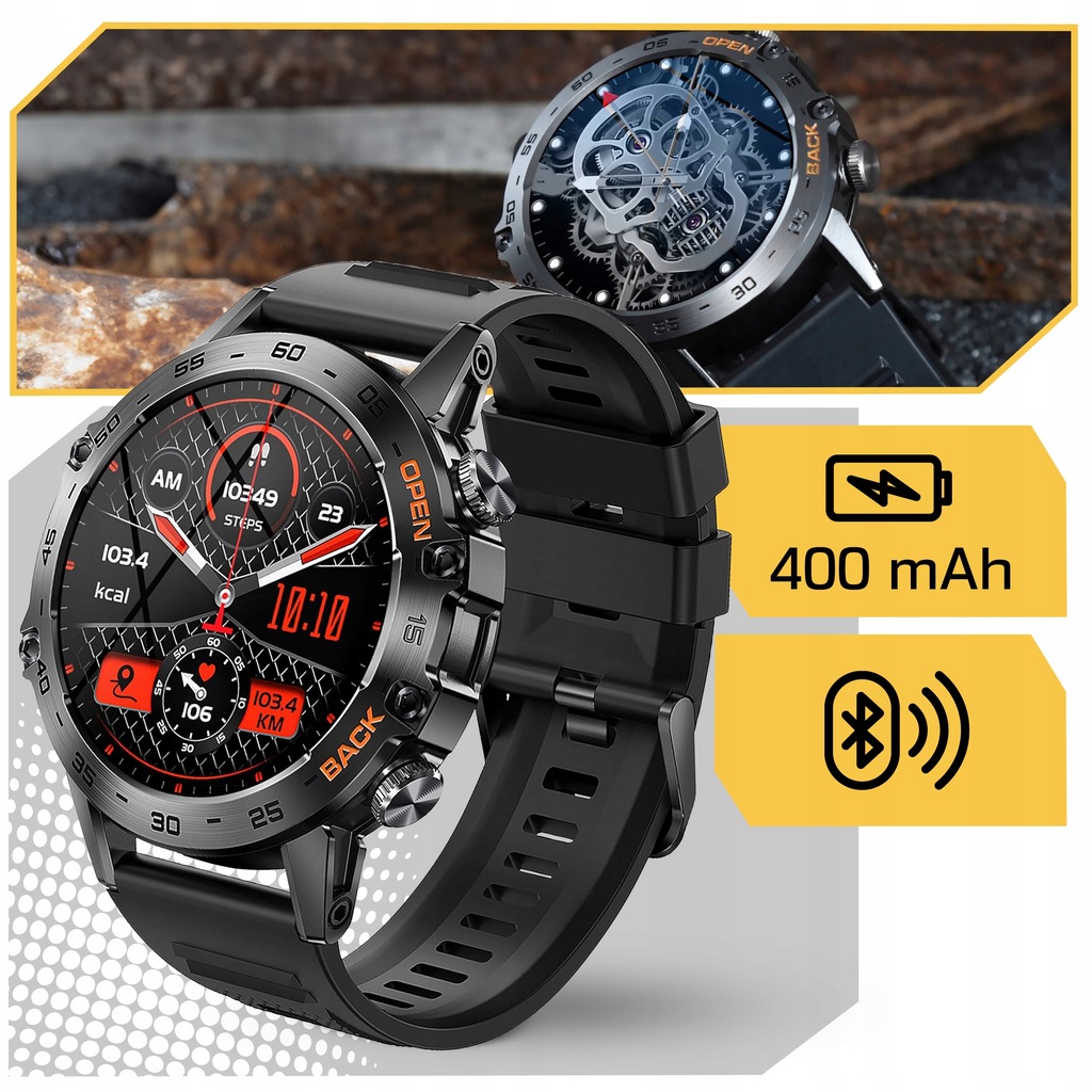 ZEGAREK SMARTWATCH SPORTOWY ROZMOWY MĘSKI DAMSKI POLSKIE MENU CZARNY SPORT Rodzaj smartwatch
